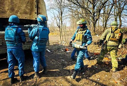 МЧС России успешно разминировало почти 480 боеприпасов, найденные сотрудниками МВД по ДНР на освобожденных территориях